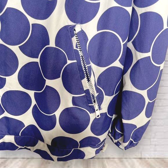 Boden Pullover Half Zip Windbreaker Jacket Purple Polka Dot Size 12 - Picture 5 of 13